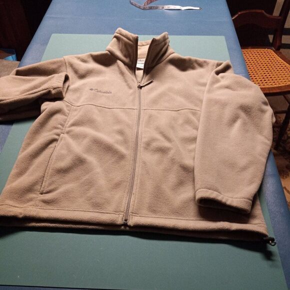 Columbia Men's Med Light Gray Fleece Zipper Front Jacket Country - Picture 1 of 5